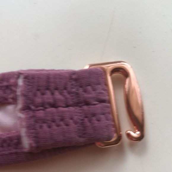 Pink Ribbed Bikini Top | Shade & Shore/32 B gold tone sliders and back hook/NWOT - Picture 5 of 10